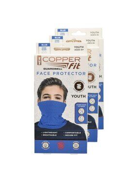 Guardwell Gaitor Face Protector Youth Blue Fishing UPF30 UV Protection Lot of 3